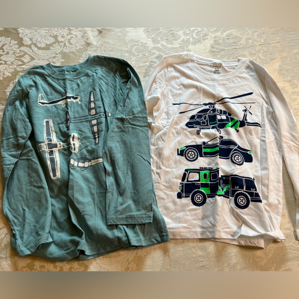 Carters Airplane Cotton Long Sleeve Tee’s Big Boys